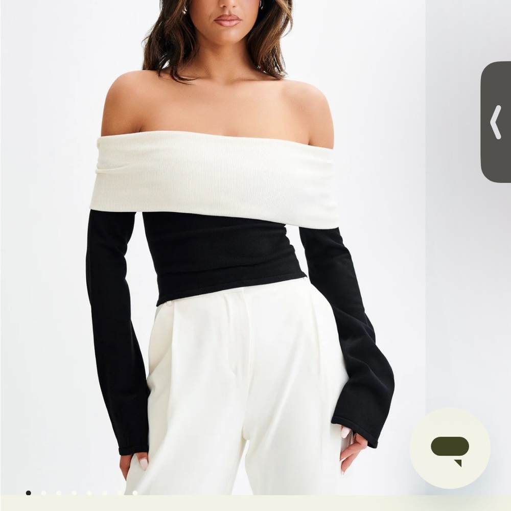 Meshki Yoko Contrast Overlay Knit Top - worn once